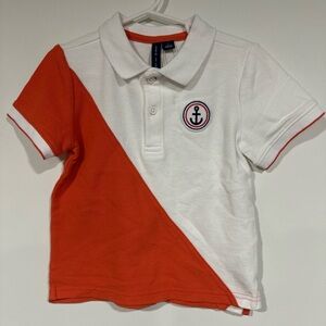 NWT Janie and Jack Colorblock Nautical Polo Shirt Sz 3 Anchor